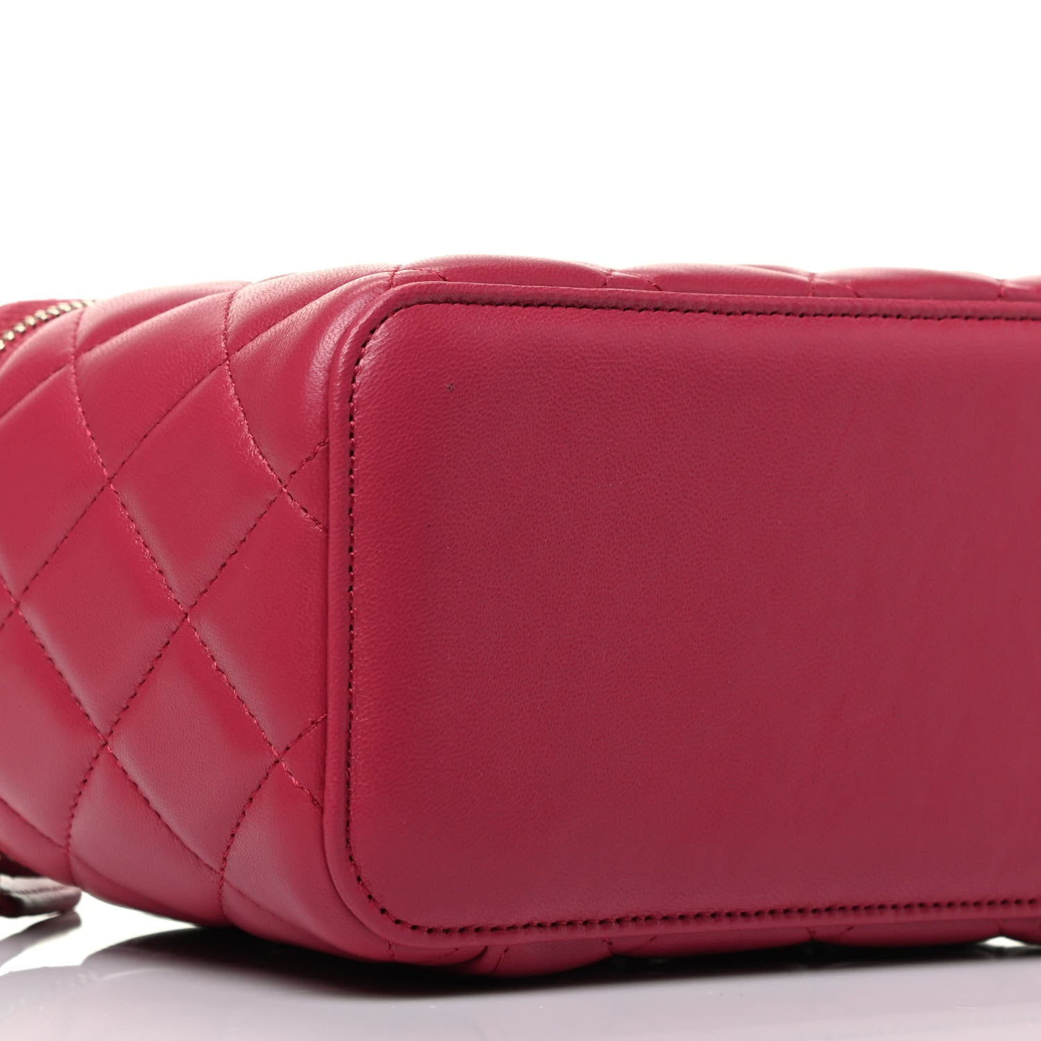 Chanel Lambskin Quilted Small Top Handle Vanity Case With Chain Dark Pink 8 of 9