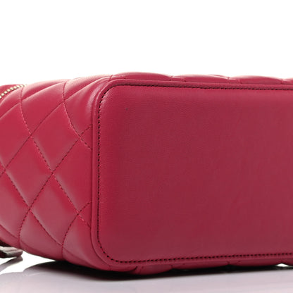 Chanel Lambskin Quilted Small Top Handle Vanity Case With Chain Dark Pink 8 of 9