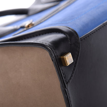 Celine Calfskin Nubuck Suede Micro Tri-Color Luggage Blue 11 of 17