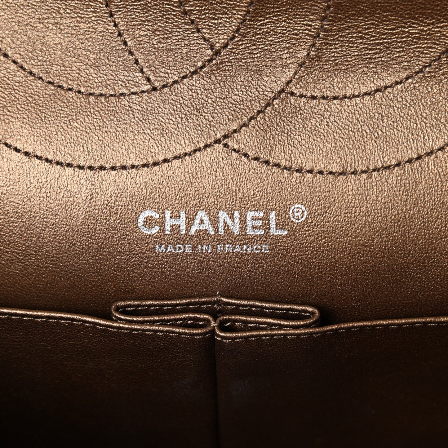 Metallic Aged Calfskin Quilted 2.55 Reissue 227 Flap Bronze