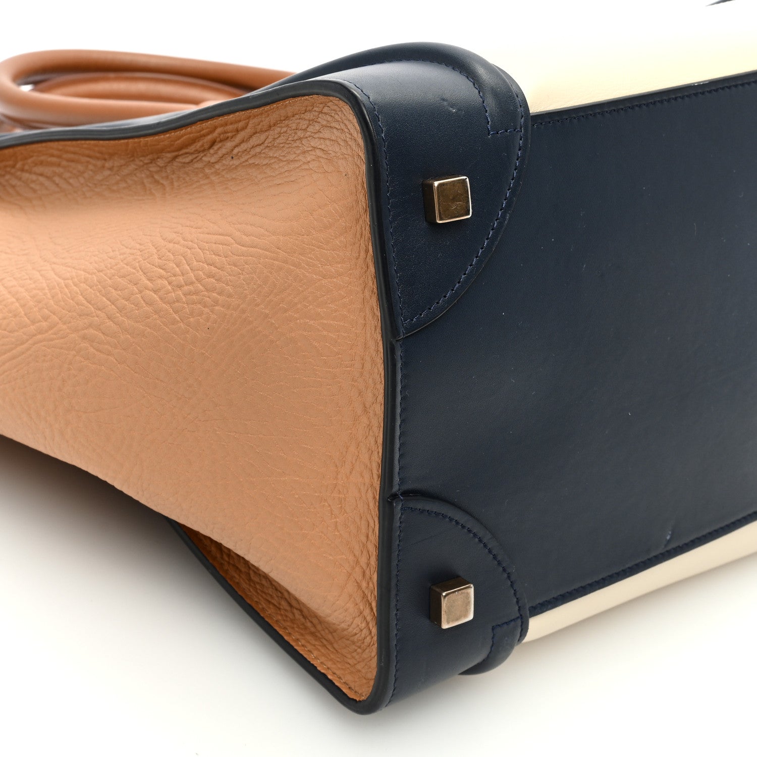 Celine Elephant Calfskin Mini Tri-Color Luggage Brown 8 of 13