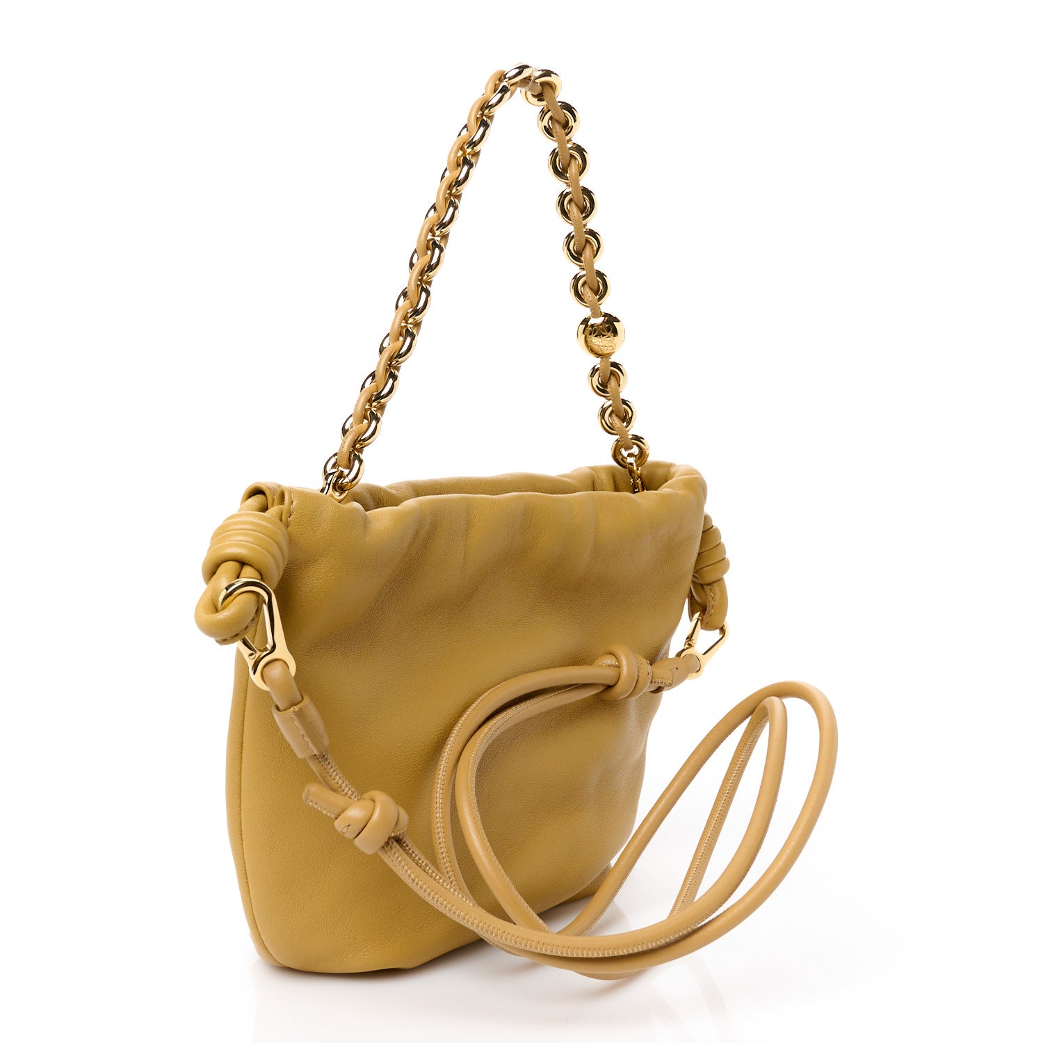 Loewe Mellow Nappa Donut Chain Mini Flamenco Knot Clutch Sahara 3 of 10