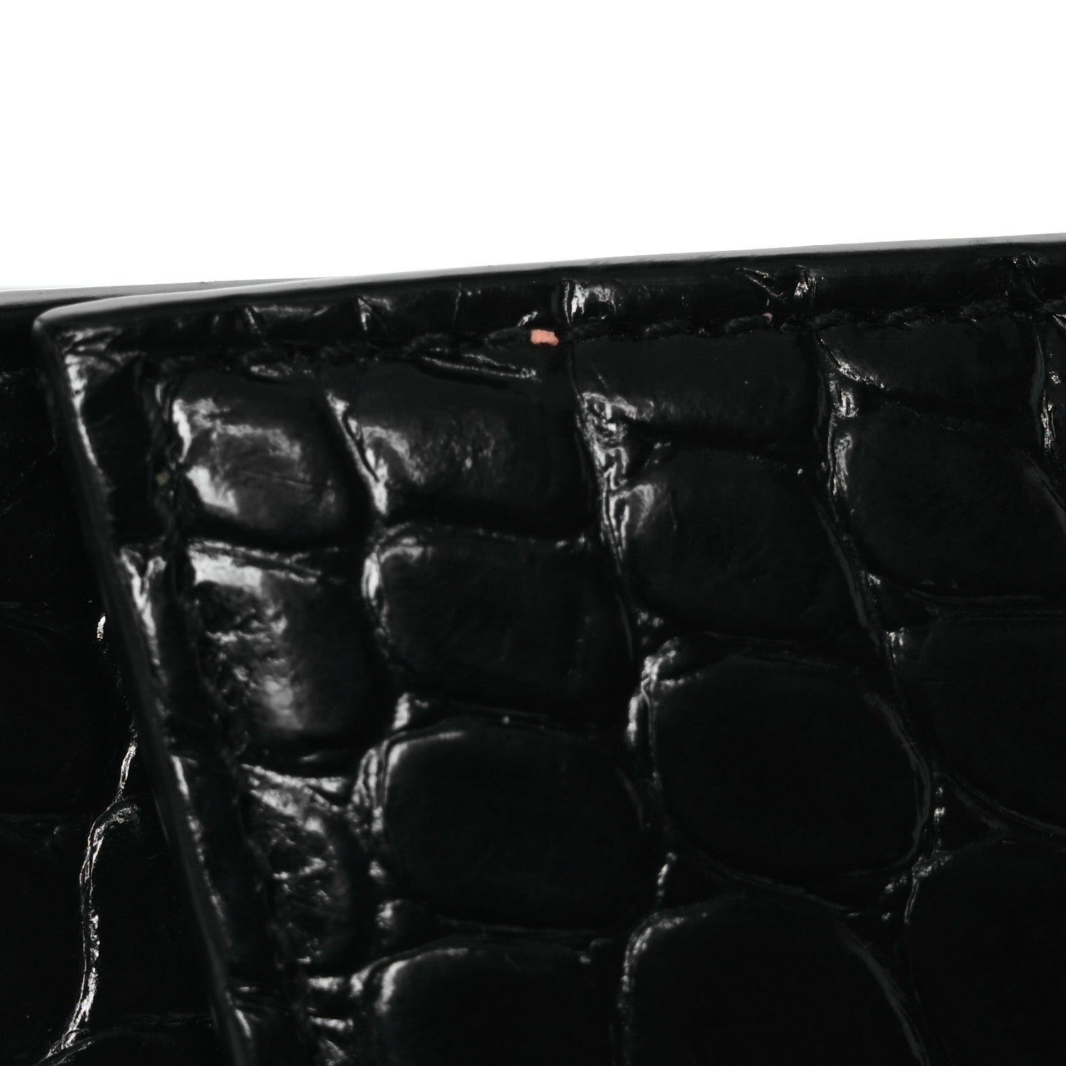 Balenciaga Shiny Calfskin Monochrome Crocodile Embossed Hourglass Chain Bag Black 11 of 15