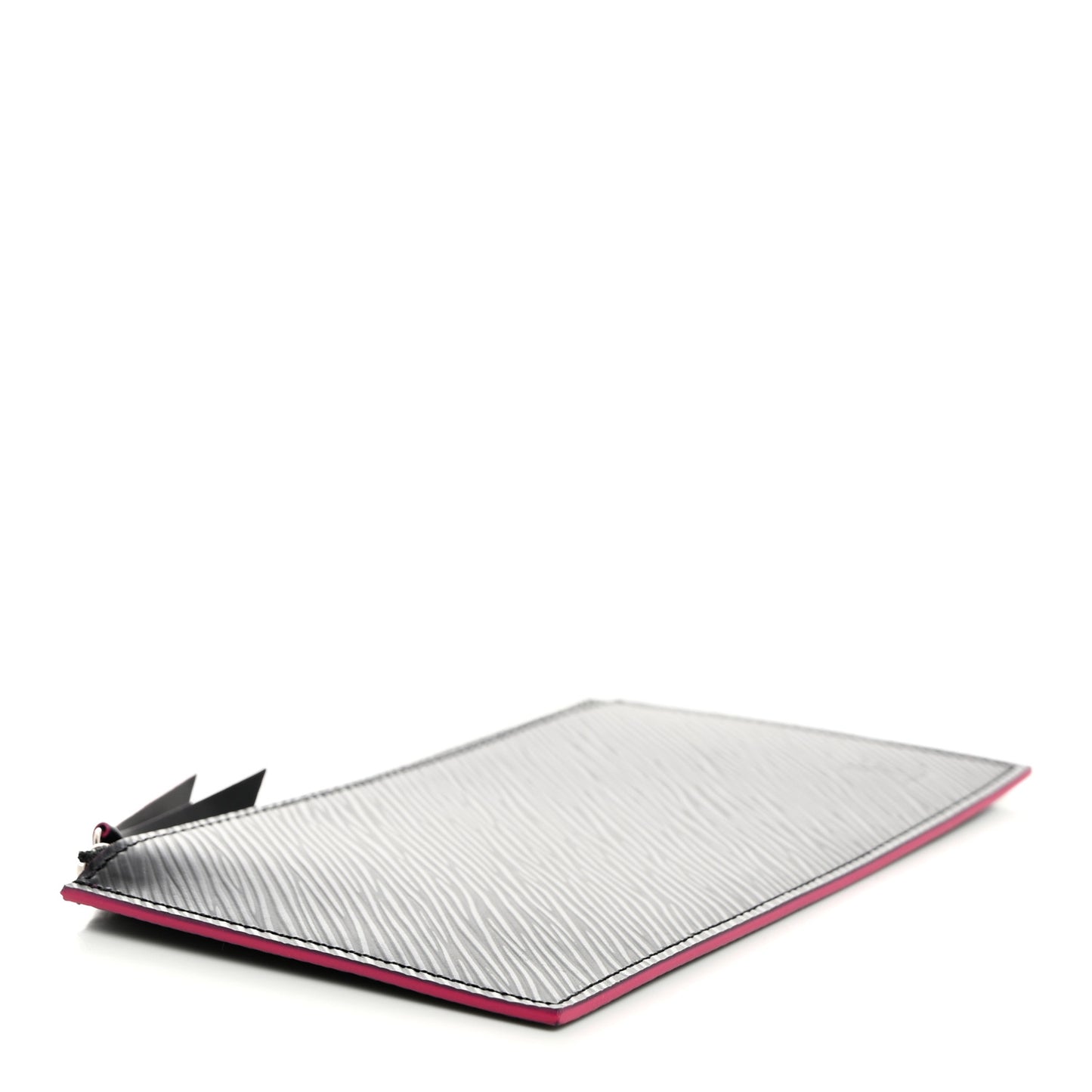 Epi Felicie Chain Wallet Zippered Insert Black Hot Pink