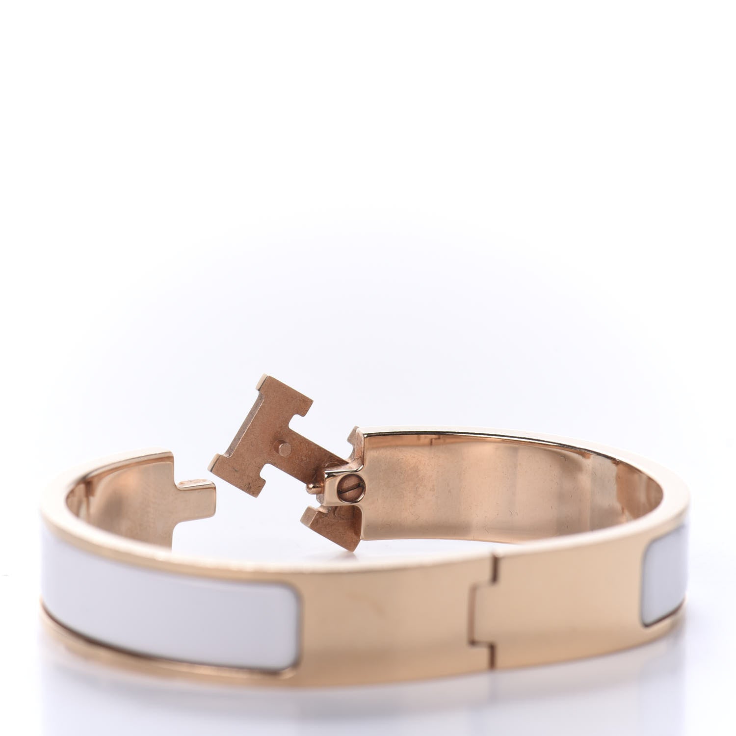 Hermes Enamel Narrow Clic Clac H Bracelet PM White 4 of 7
