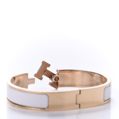 Hermes Enamel Narrow Clic Clac H Bracelet PM White 4 of 7