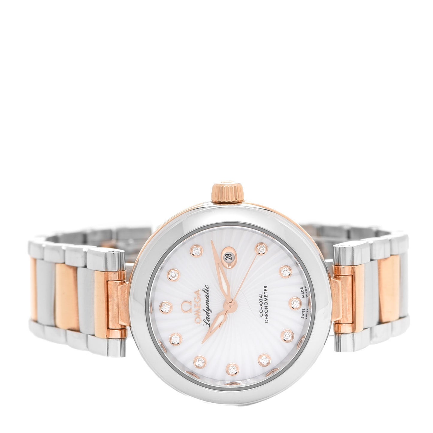 Stainless Steel 18K Red Gold Diamond 34mm Ladymatic Co-Axial Automatic Watch 425.20.34.20.55.001