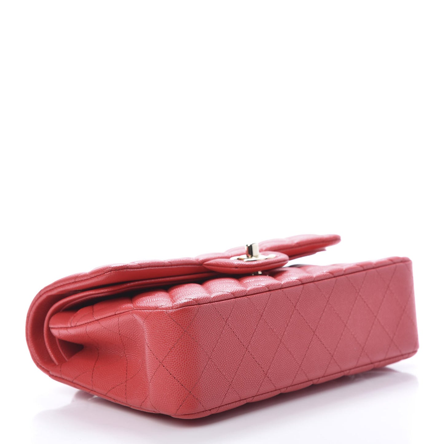 Caviar Quilted Small Double Flap Red