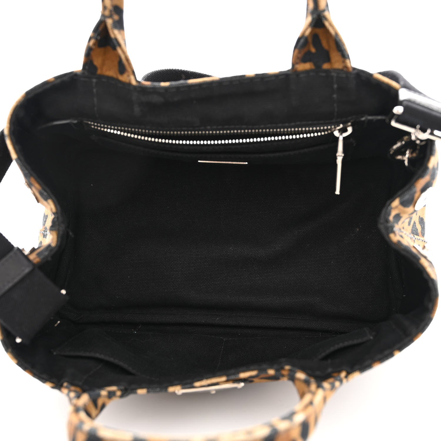 Prada Canvas Leopard Print Small Tote Miele 4 of 9