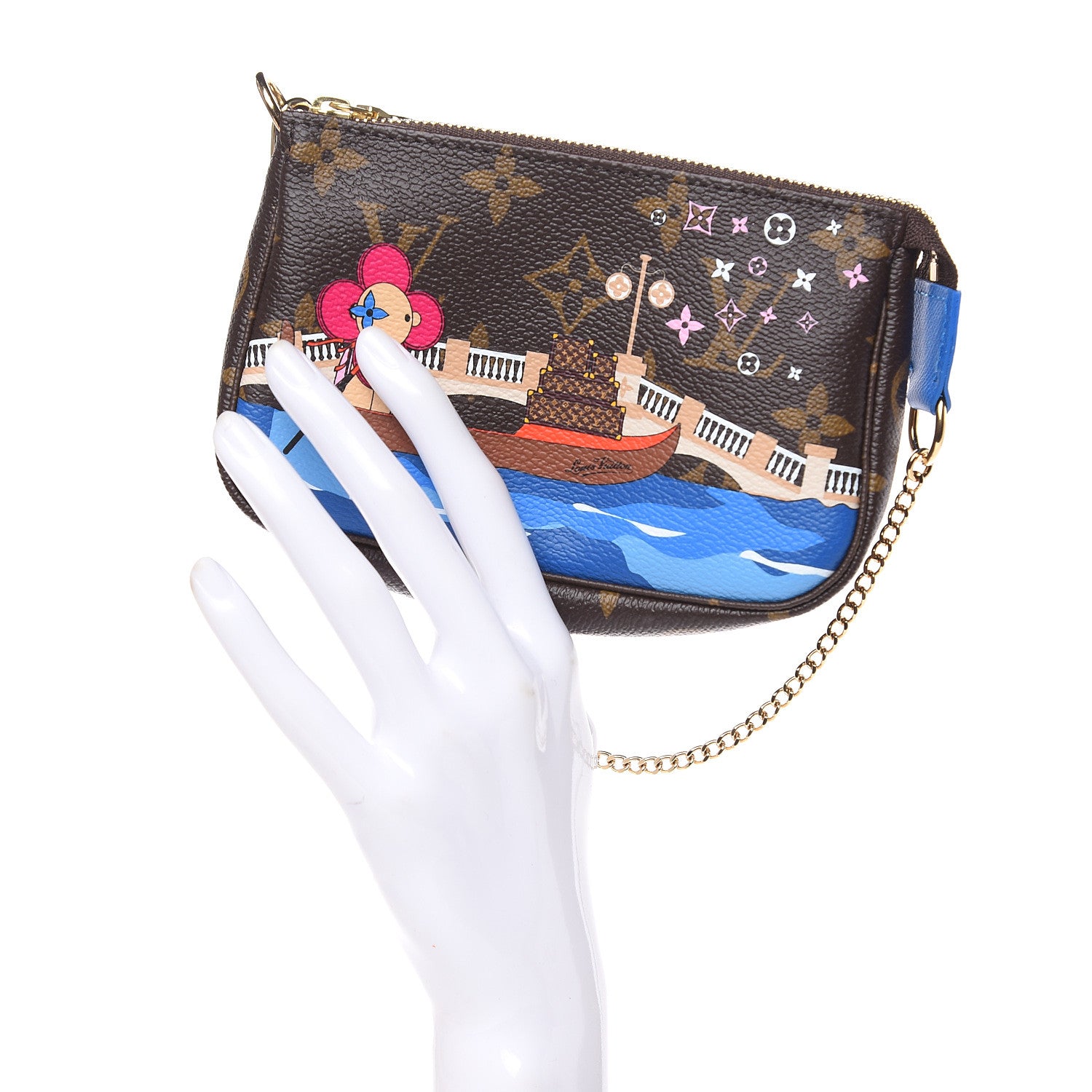 Louis Vuitton Monogram 2019 Christmas Animation Mini Venice Pochette Accessories Blue 2 of 8