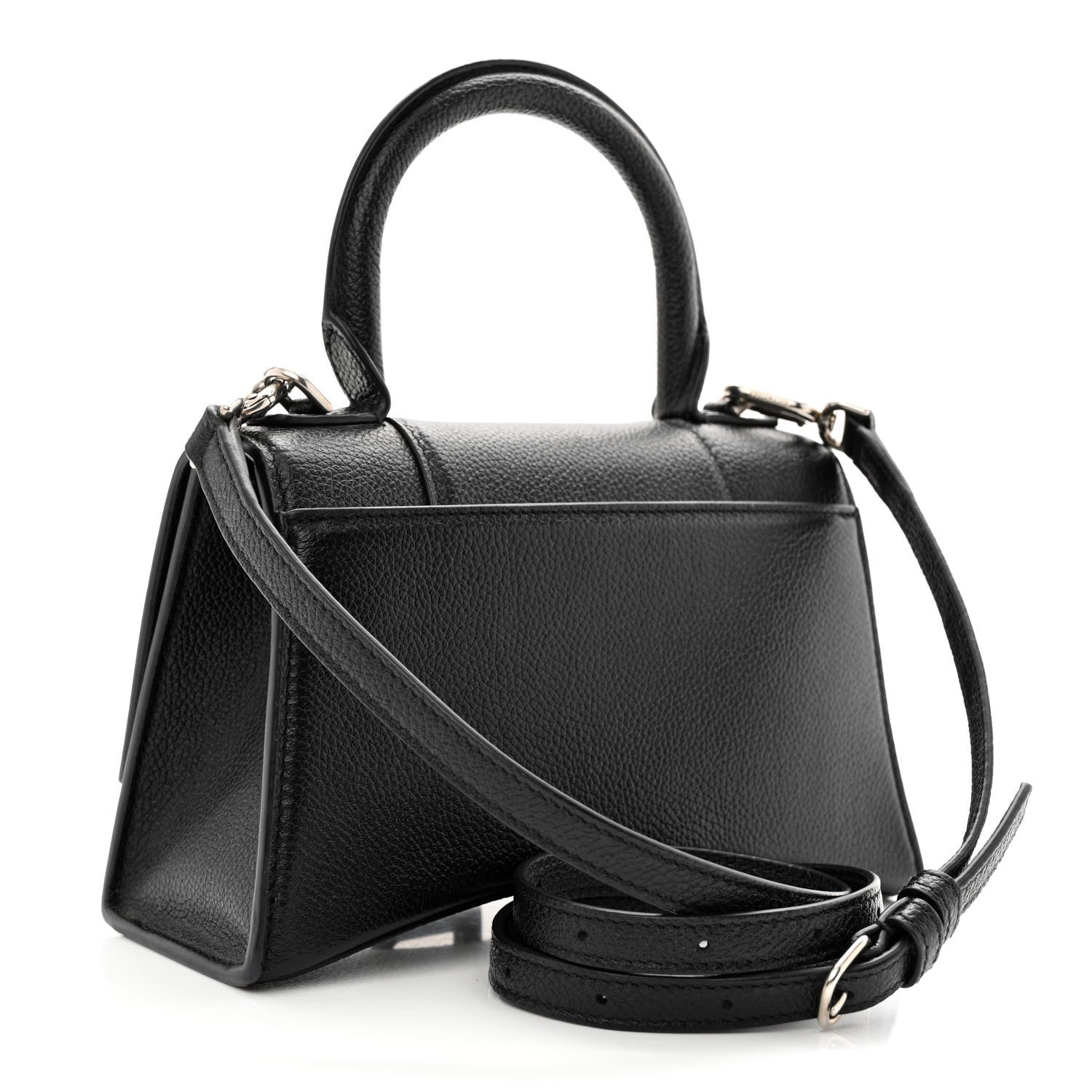 Balenciaga Grained Calfskin Hourglass Top Handle Bag XS Black 3 of 10