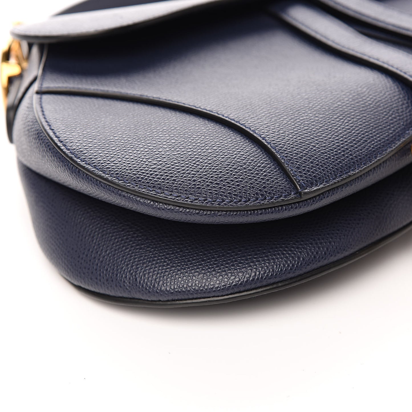 Grained Calfskin Saddle Bag Navy