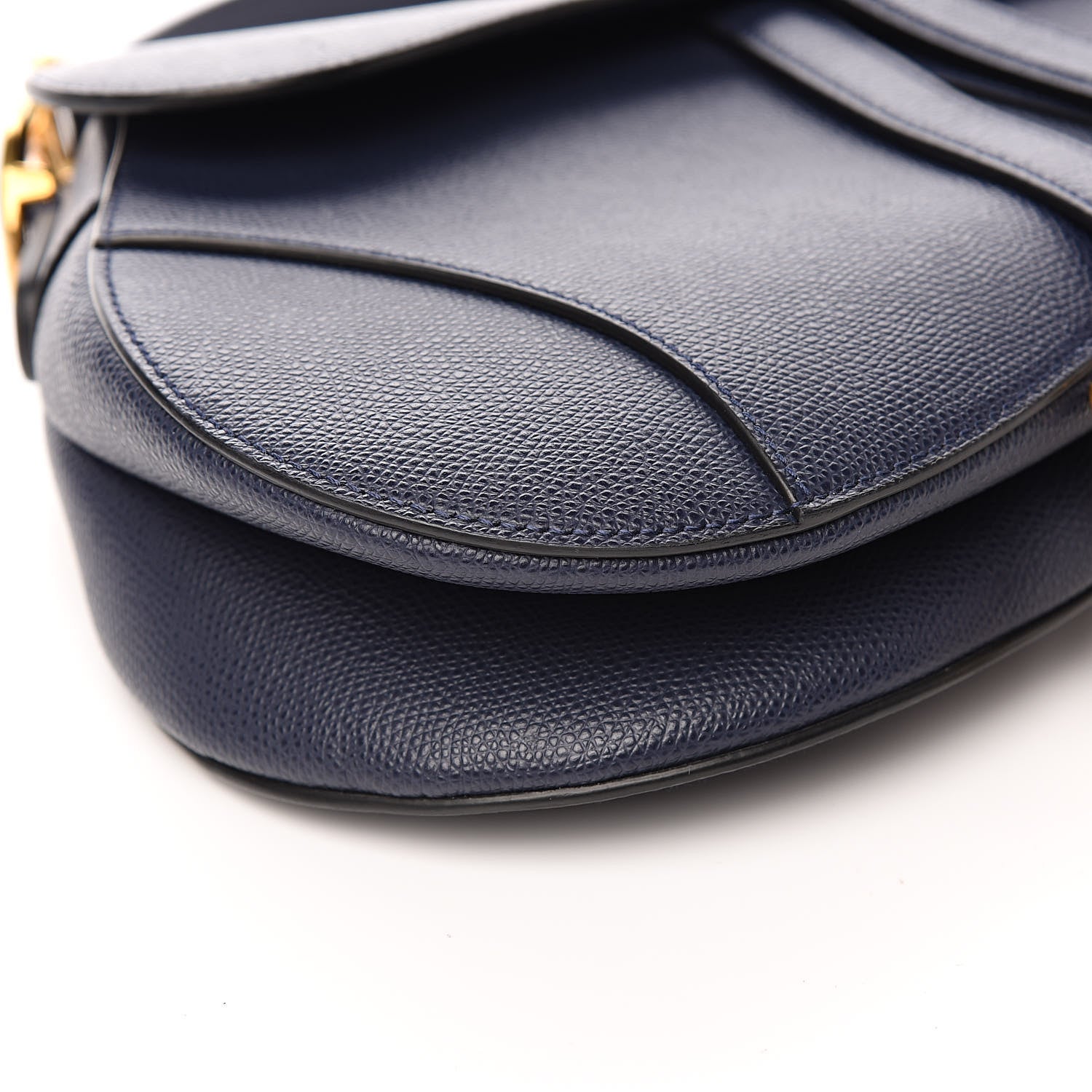 Christian Dior Grained Calfskin Saddle Bag Navy 8 of 11