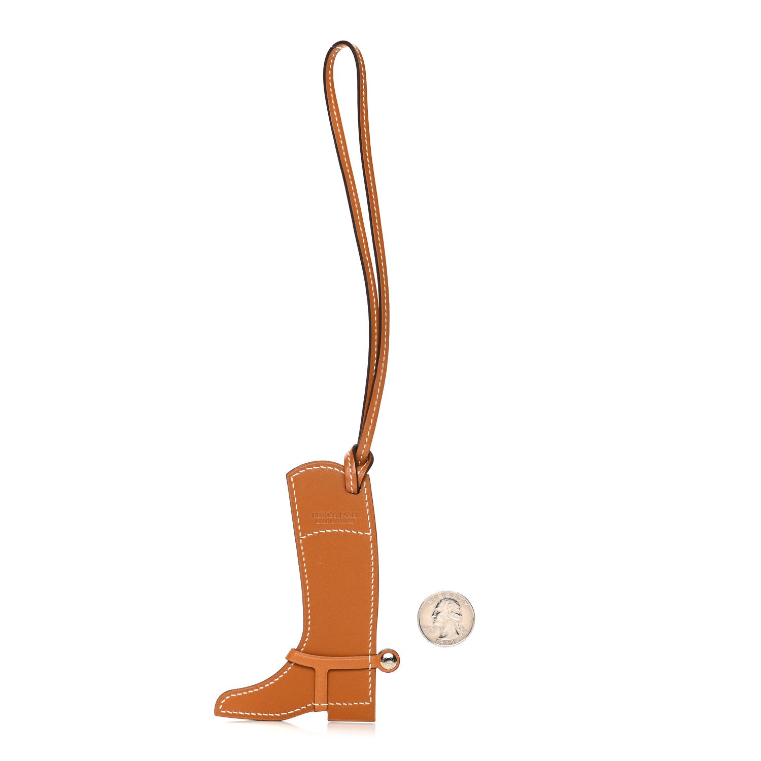 Hermes Butler Swift Paddock Botte Boot Bag Charm Natural Bleu Saint Cyr 2 of 4