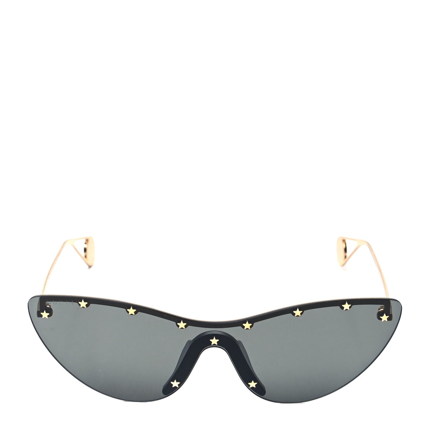 Metal Rimless Star Studded 90mm Cat Eye GG0666S Sunglasses Black Gold