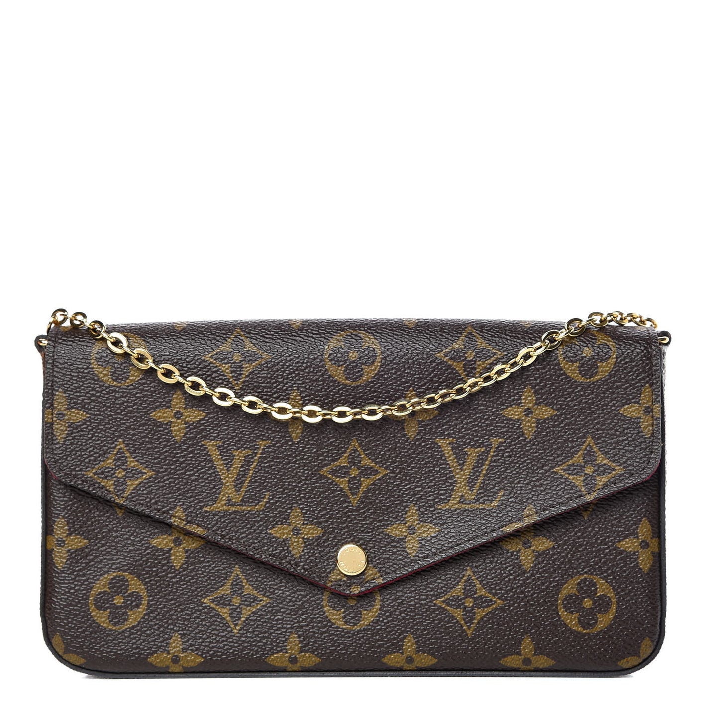 Monogram Pochette Felicie Chain Wallet Fuchsia