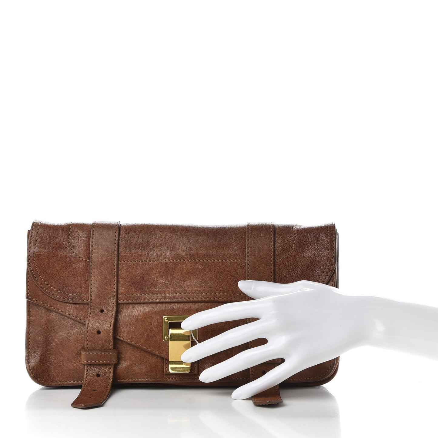 Lambskin PS1 Pochette Clutch Saddle