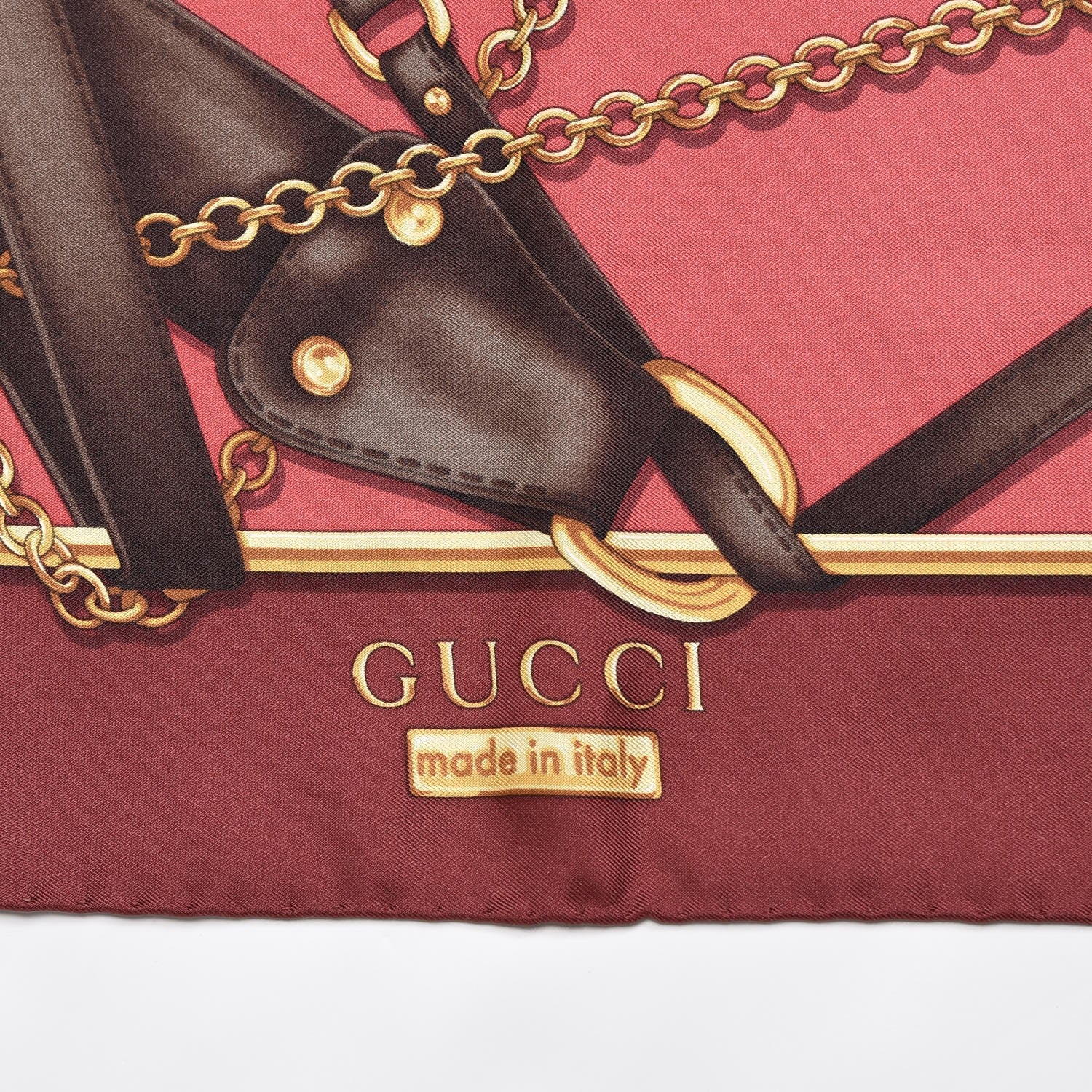 Gucci Silk Relia Scarf Ruby Red 3 of 5