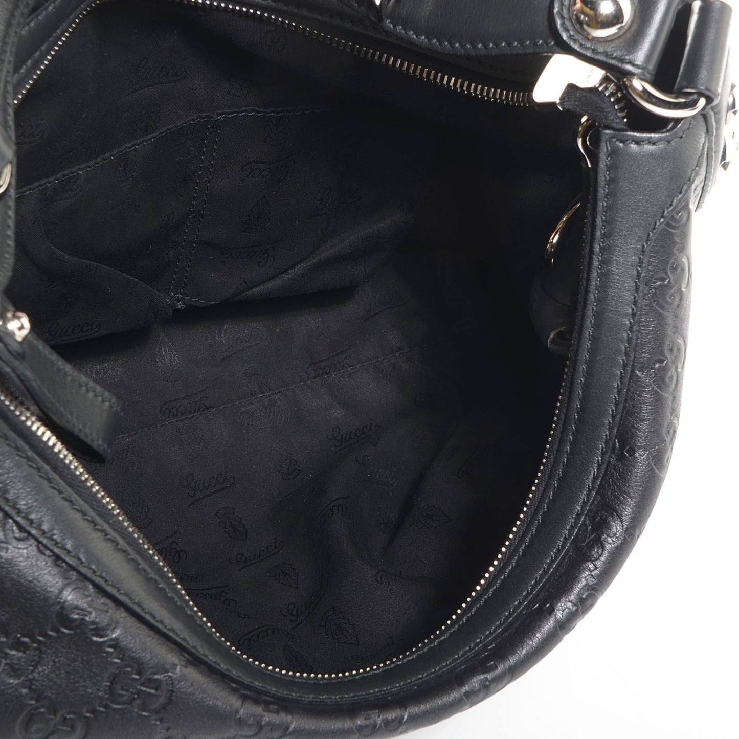 Guccissima Medium Icon Bit Hobo Black