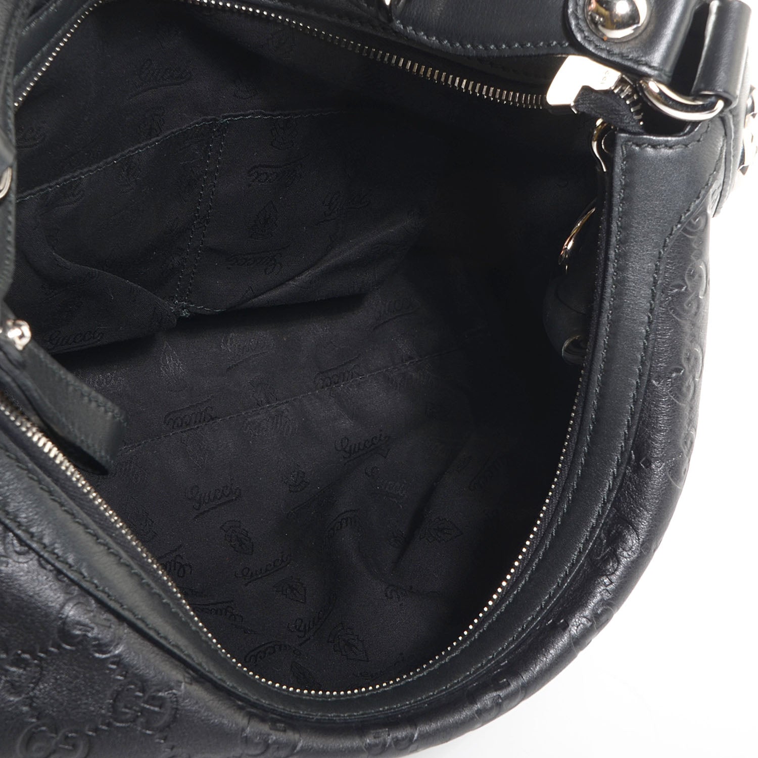 Gucci Guccissima Medium Icon Bit Hobo Black 5 of 7