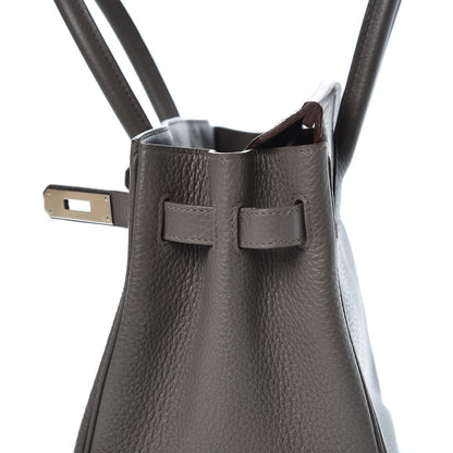 Hermes Taurillon Clemence Birkin 30 Etain 27 of 33