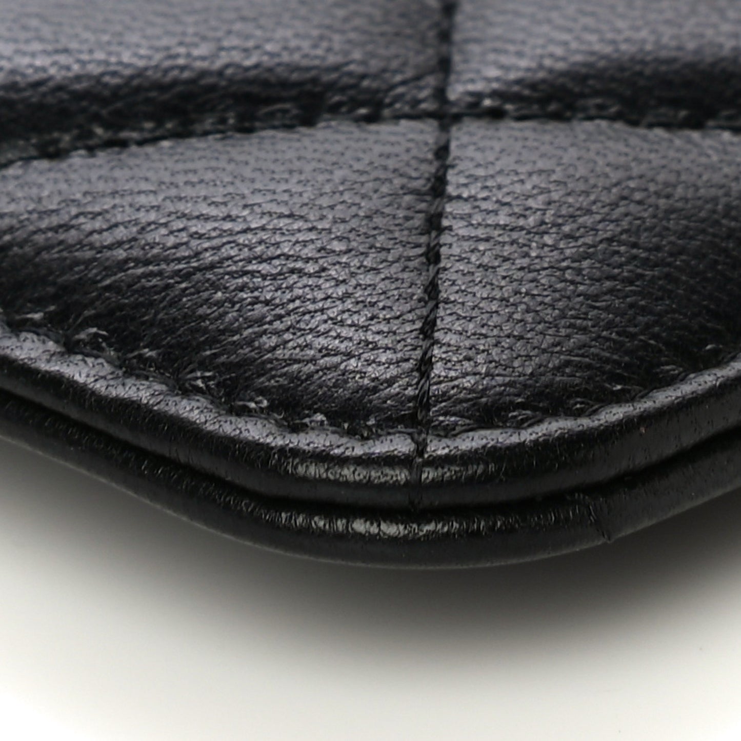 Goatskin Quilted Chanel 19 Flat Wallet Pouch Black