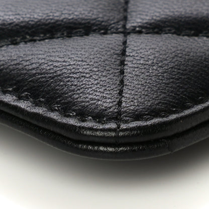 Chanel Goatskin Quilted Chanel 19 Flat Wallet Pouch Black 12 of 15