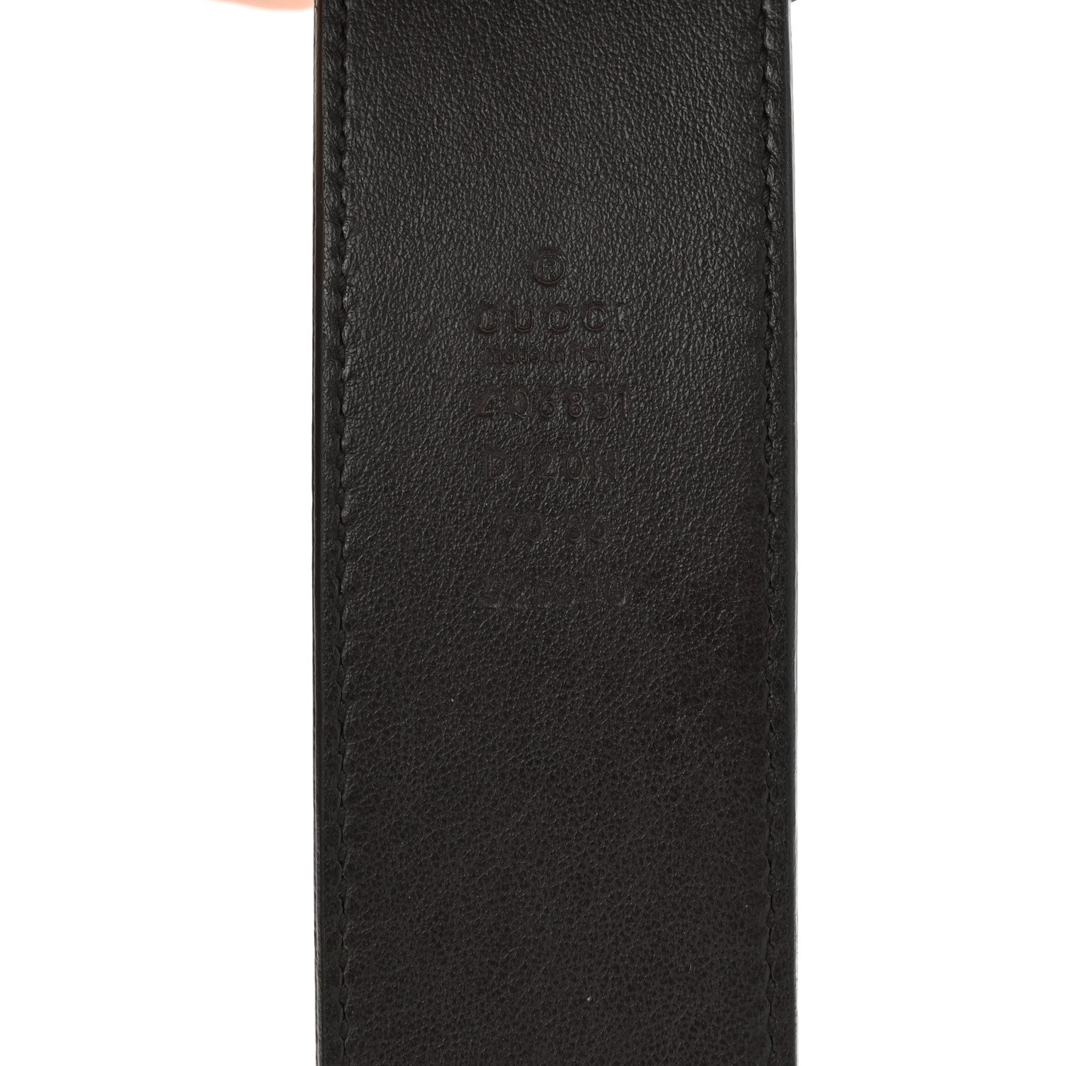 Gucci Textured Dollar Calfskin Nickel Double G 40mm Belt 90 36 Dark Cocoa 3 of 5