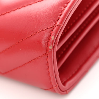 Gucci Calfskin Matelasse GG Marmont Chain Wallet Hibiscus Red 16 of 17