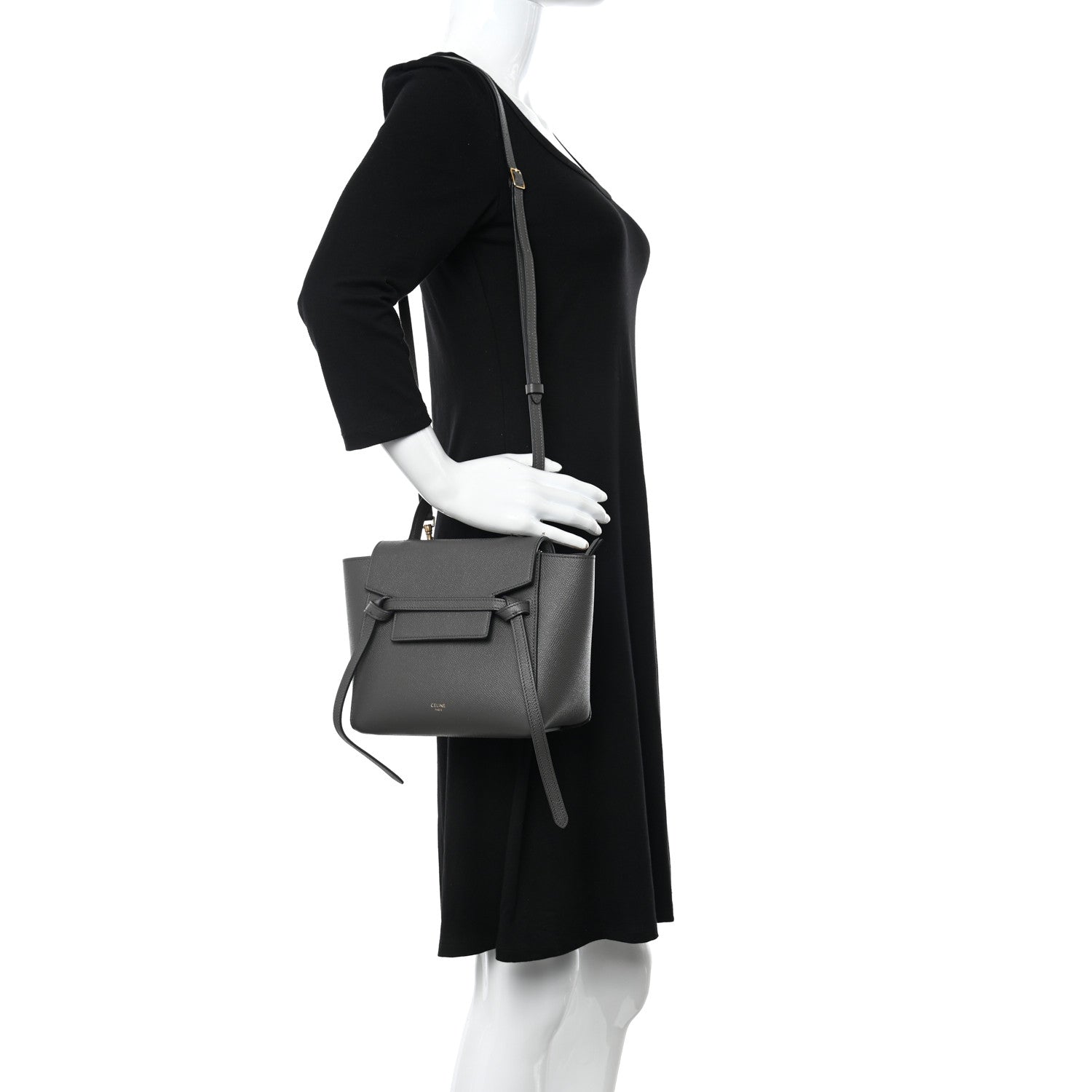 Celine Grained Calfskin Nano Belt Bag Grey 2 of 10
