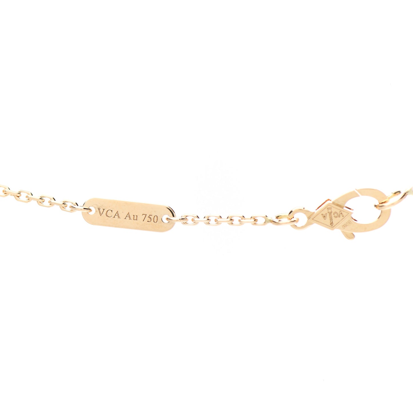 18K Yellow Gold Mother of Pearl Vintage Alhambra Pendant Necklace