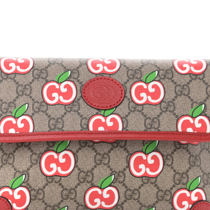 Gucci GG Supreme Monogram Apple Interlocking G Belt Bag Beige Multicolor Lobster Red 9 of 11