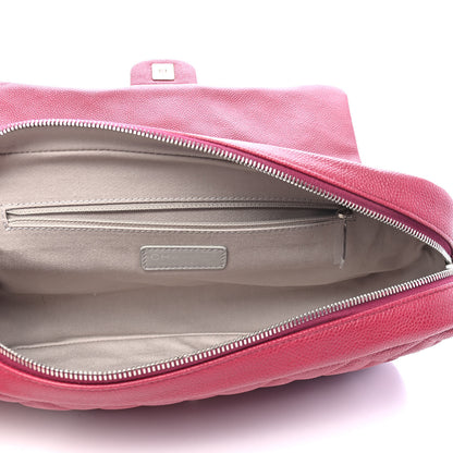 Chanel Caviar Quilted Jumbo Easy Flap Dark Pink 5 of 9