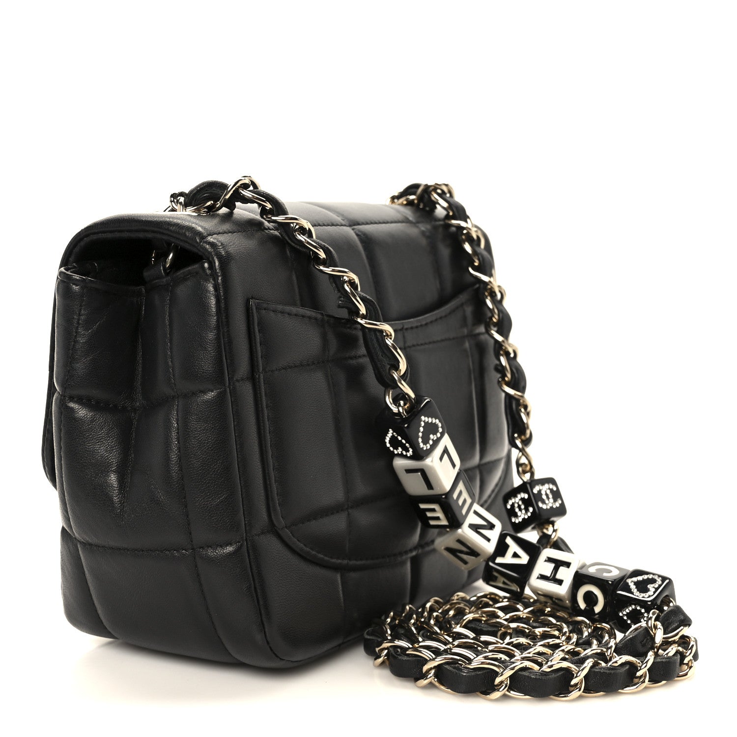Chanel Lambskin Resin Crystal Square Quilted Mini Monacoco Flap