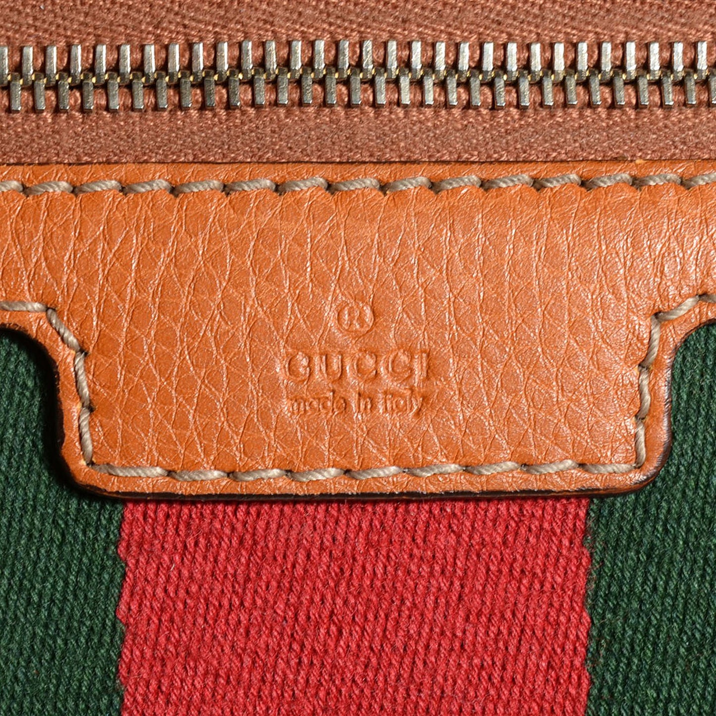 Calfskin Vintage Web Medium Boston Tobacco