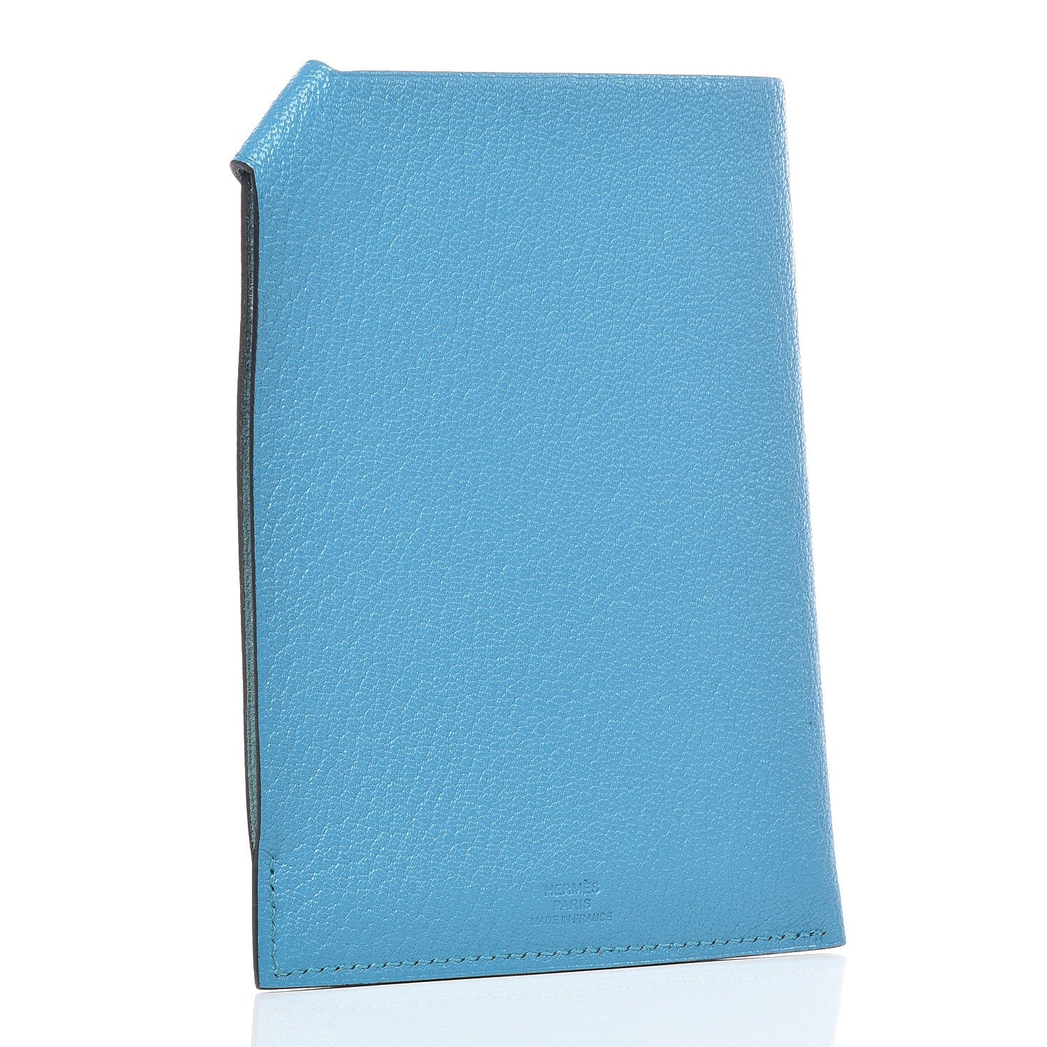 Hermes Chevre Mysore Tarmac PM Passport Holder Bleu Azteque 3 of 9