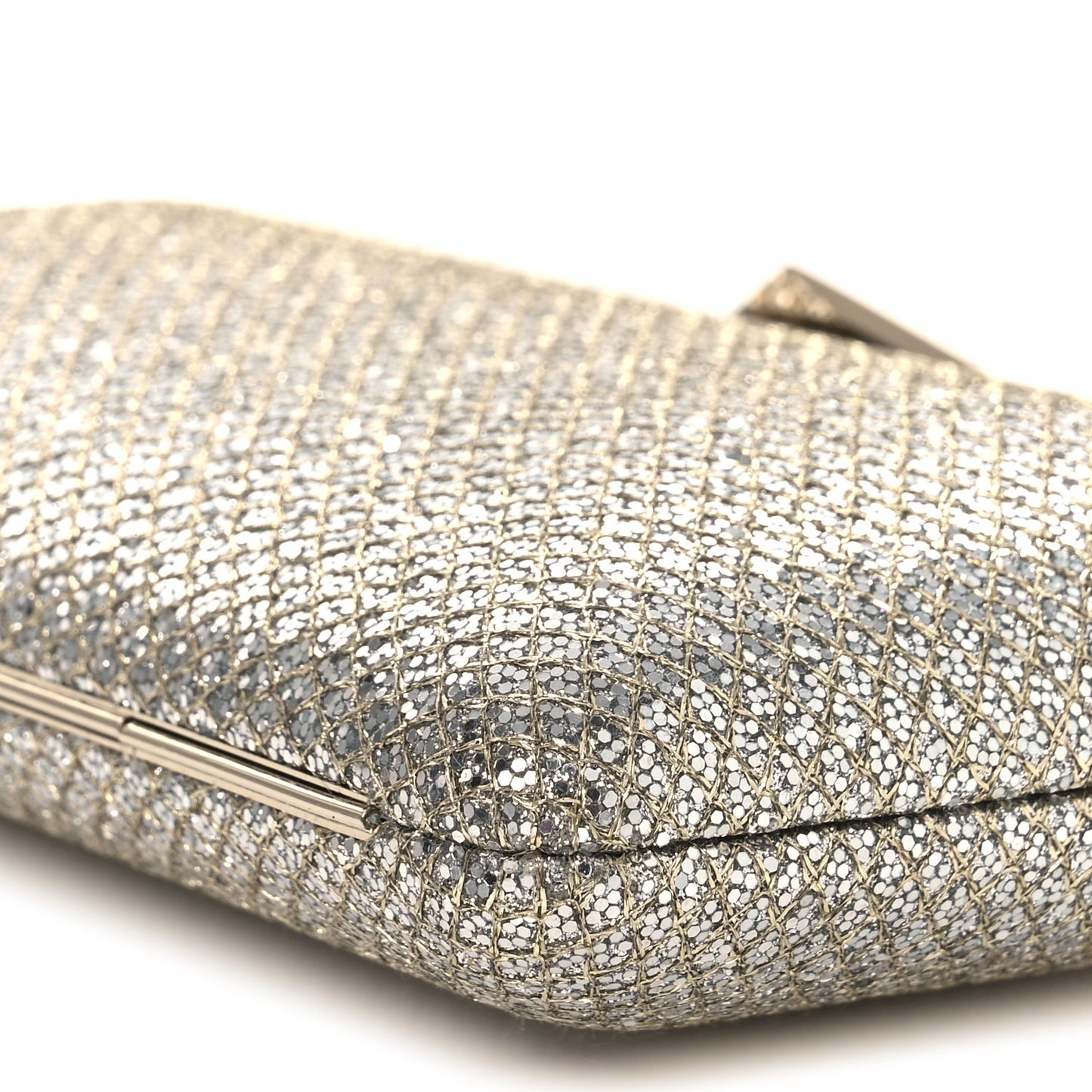 Glitter Ellipse Clutch Champagne