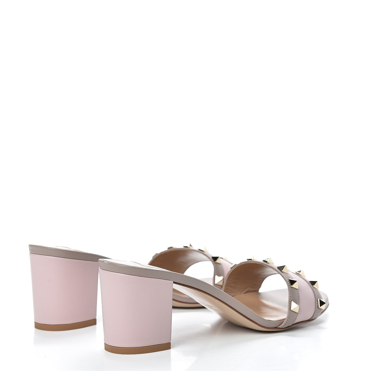 Nappa Rockstud Slide Sandals 39 Water Rose Poudre