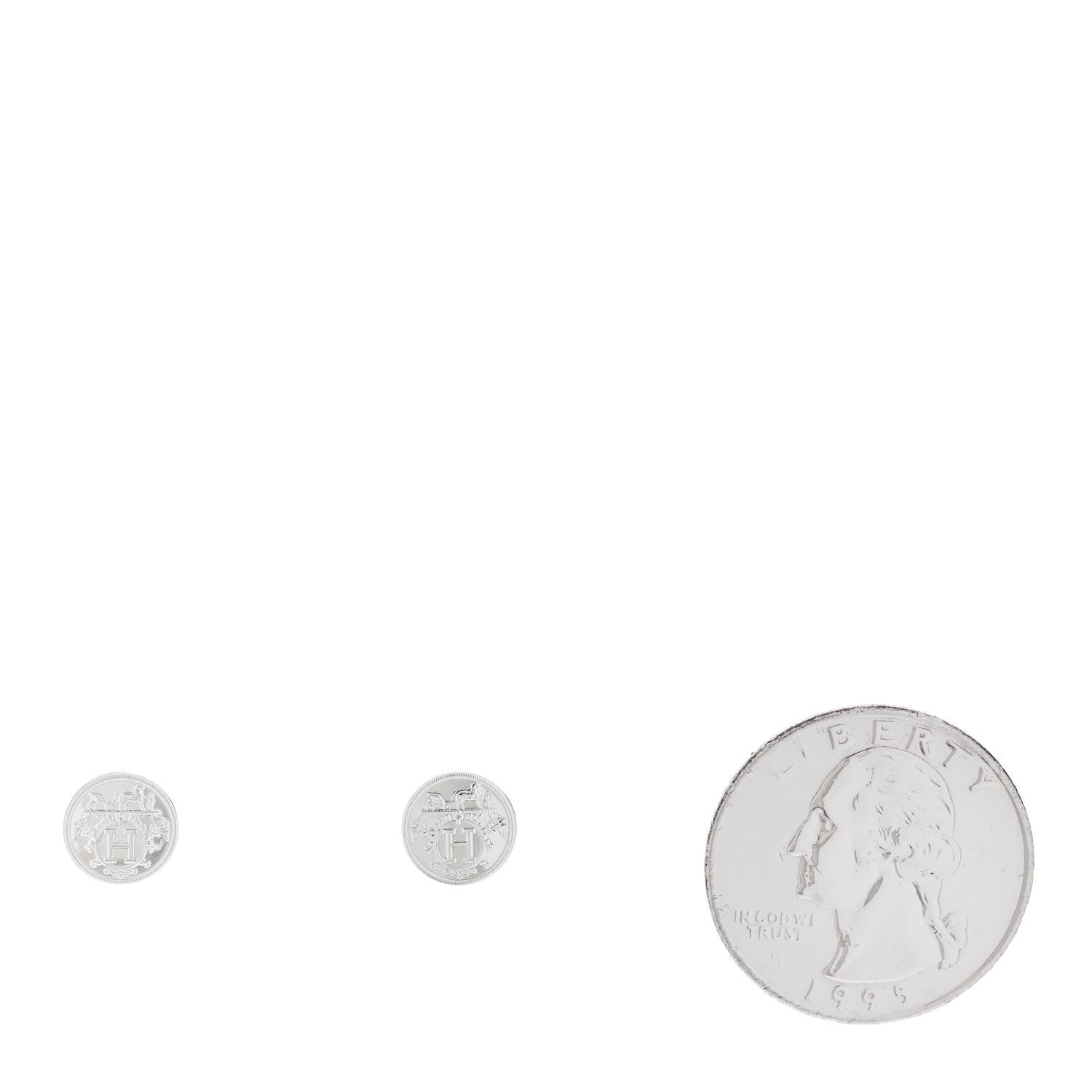 Hermes Sterling Silver TPM Ex-Libris Earrings 2 of 6