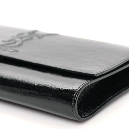 Saint Laurent Textured Patent Monogram Large Belle De Jour Clutch Black 8 of 8