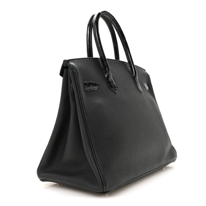 Hermes Togo Shiny Niloticus Crocodile Birkin Touch 30 Black 3 of 11