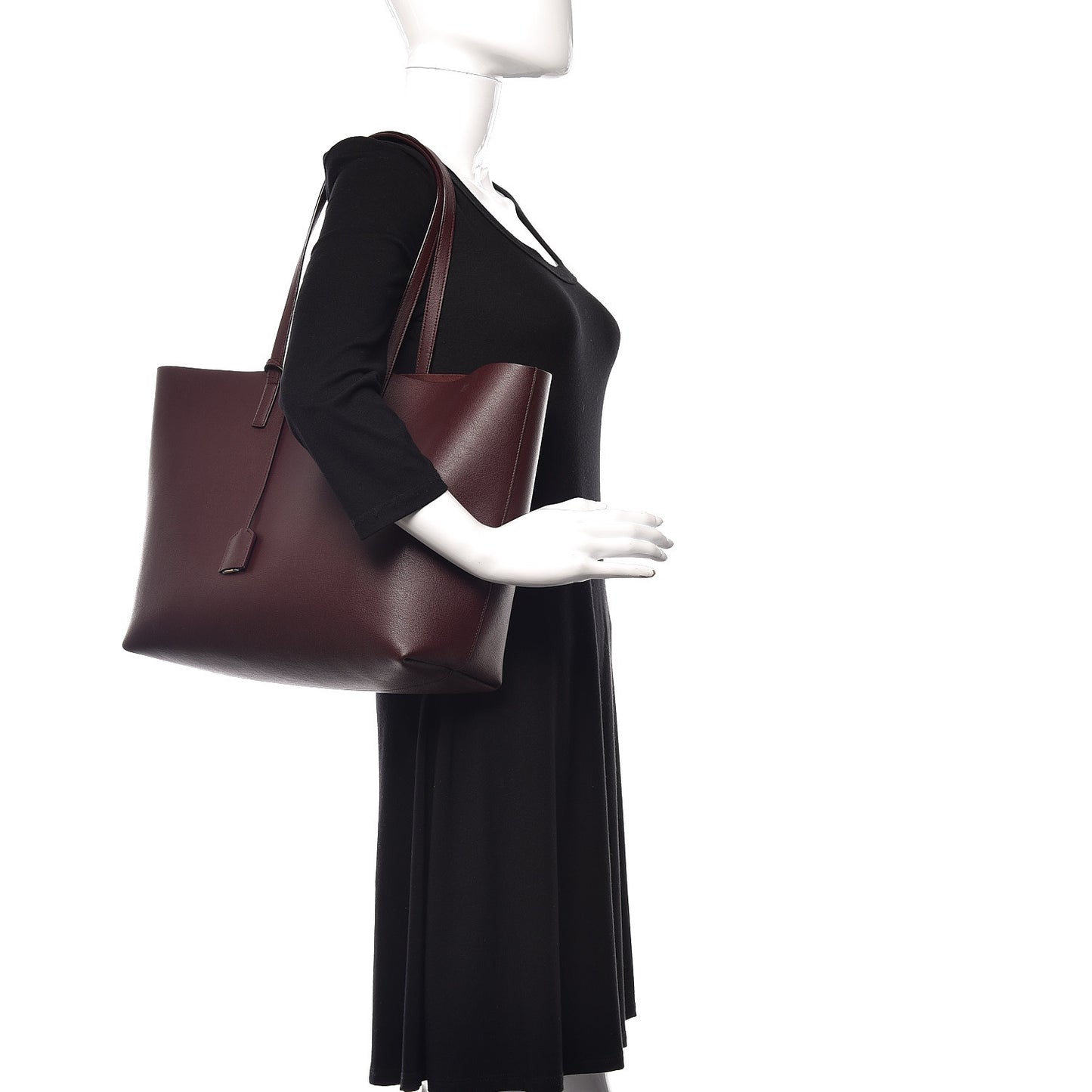 Calfskin Large Shopping Tote Bordeaux