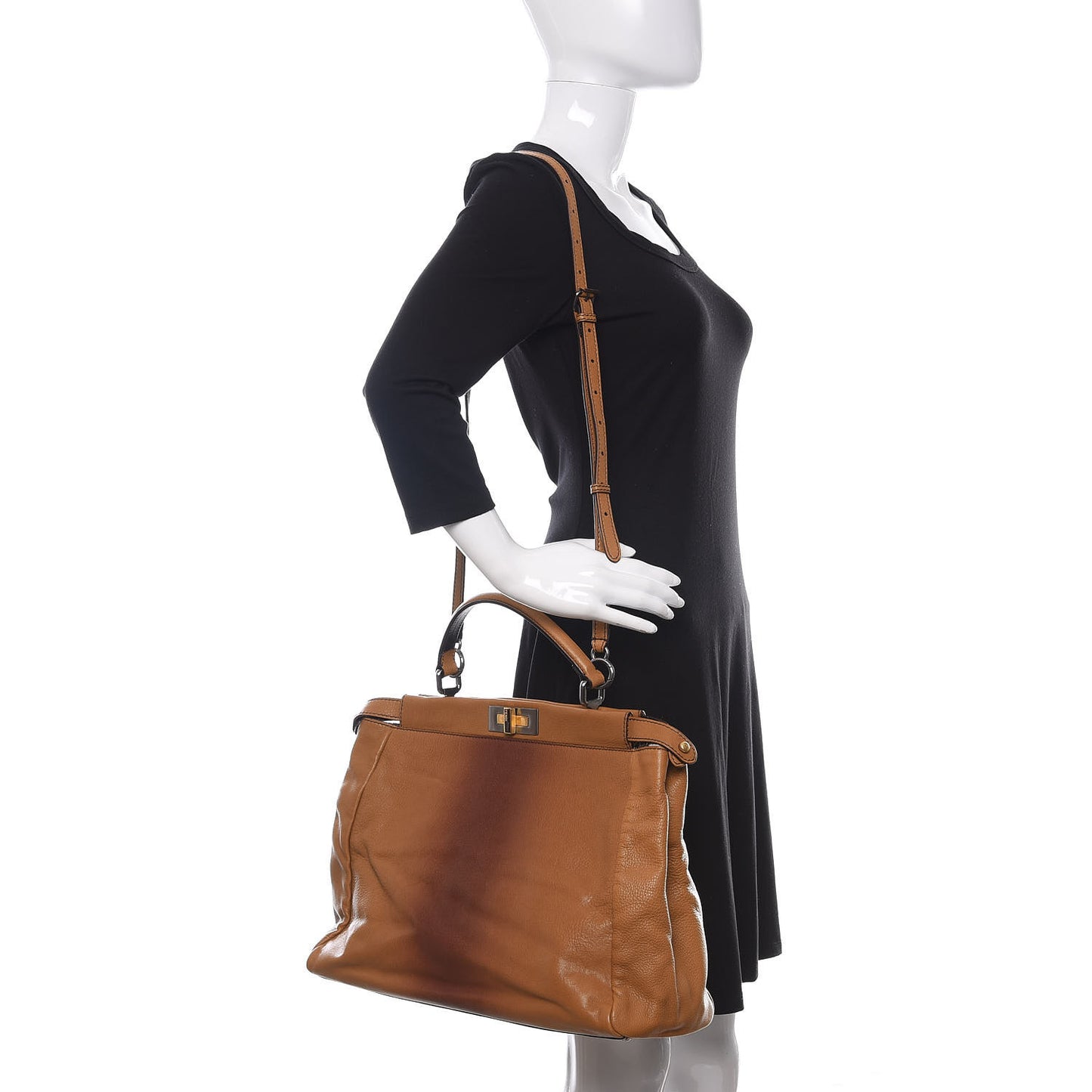Goatskin Calf Hair Large Peekaboo Iconic Satchel Cuoio Moro