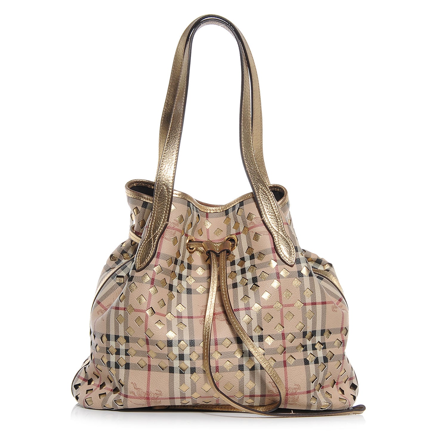 Haymarket Check Woven Drawstring Claudia Bag