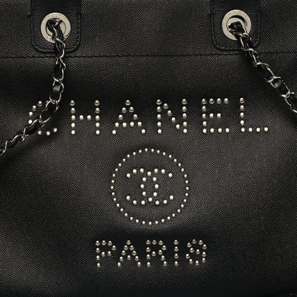 Chanel Caviar Small Studded Deauville Tote Black 8 of 10