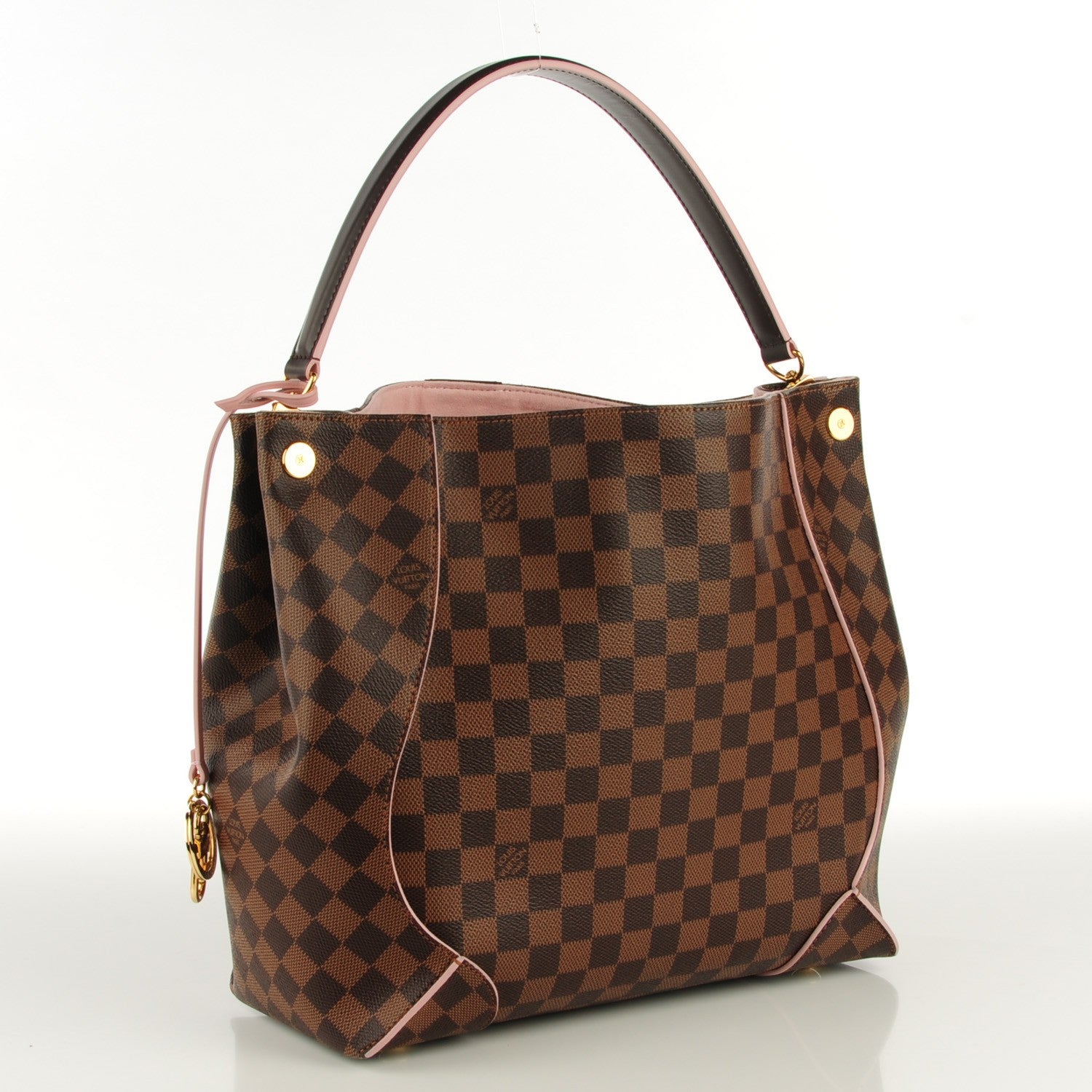 Louis Vuitton Damier Ebene Caissa Hobo Rose Ballerine 3 of 7