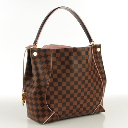 Louis Vuitton Damier Ebene Caissa Hobo Rose Ballerine 3 of 7