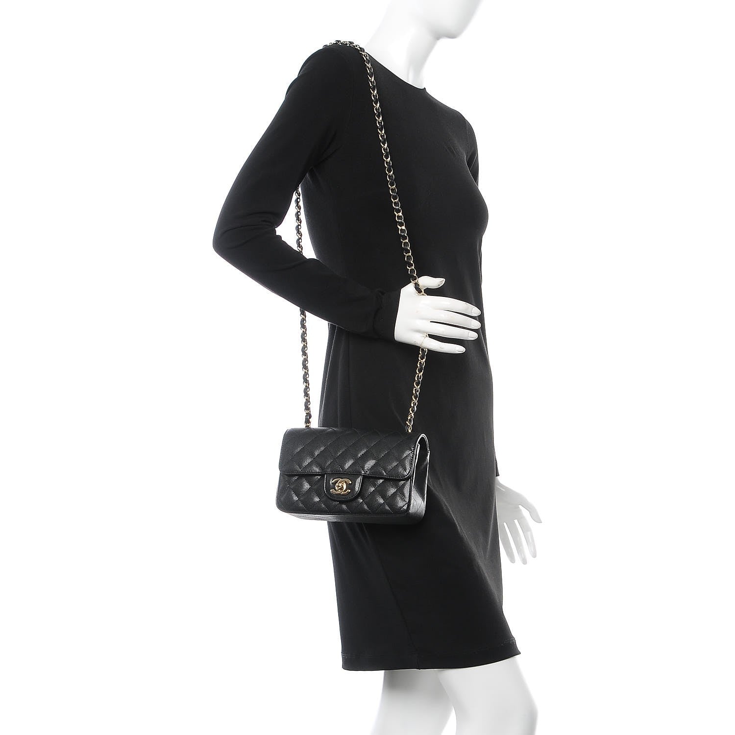 Chanel Caviar Quilted Mini Rectangular Flap Black 2 of 8