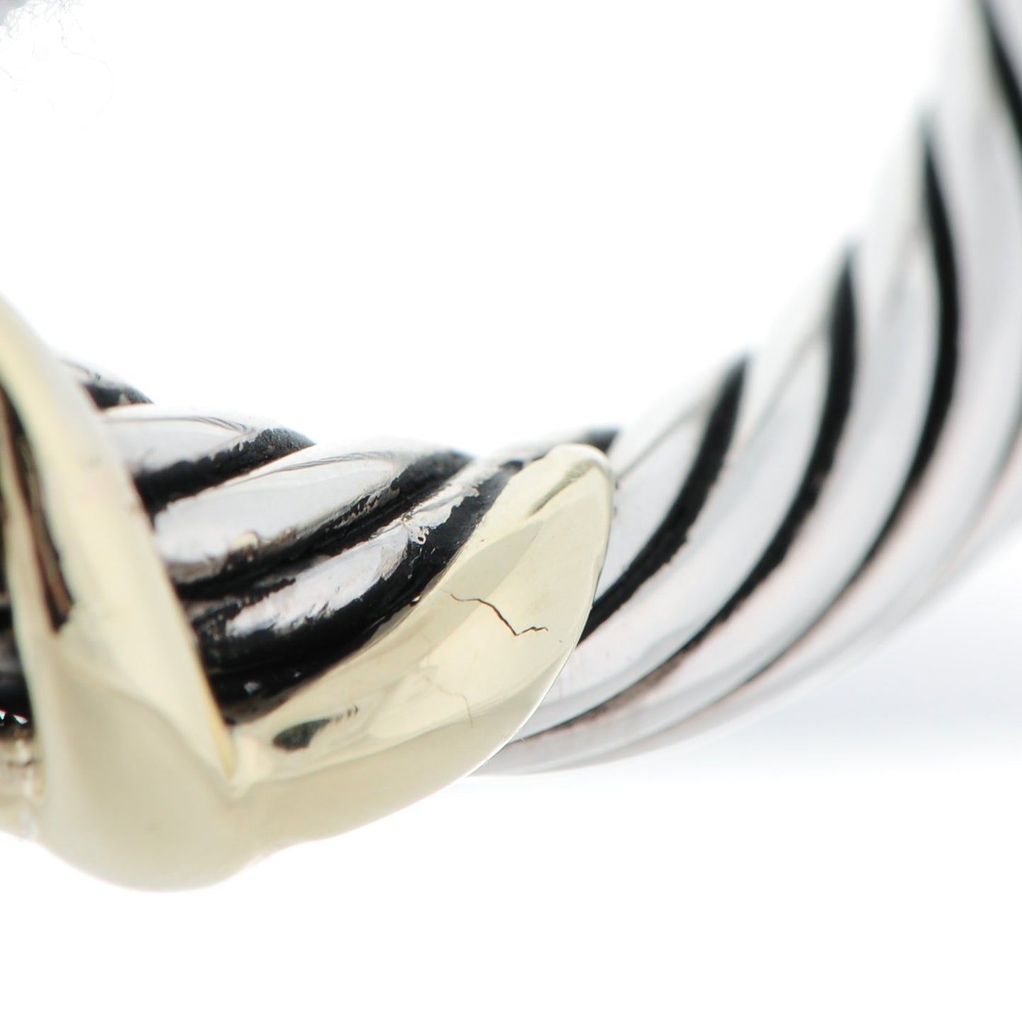 Sterling Silver 14K Yellow Gold 5mm X Station Cable Bracelet