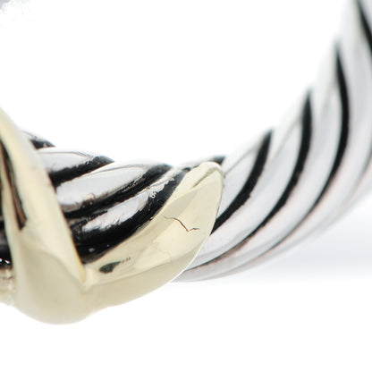 David Yurman Sterling Silver 14K Yellow Gold 5mm X Station Cable Bracelet 4 of 6